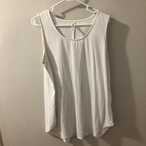 White tunic length tank